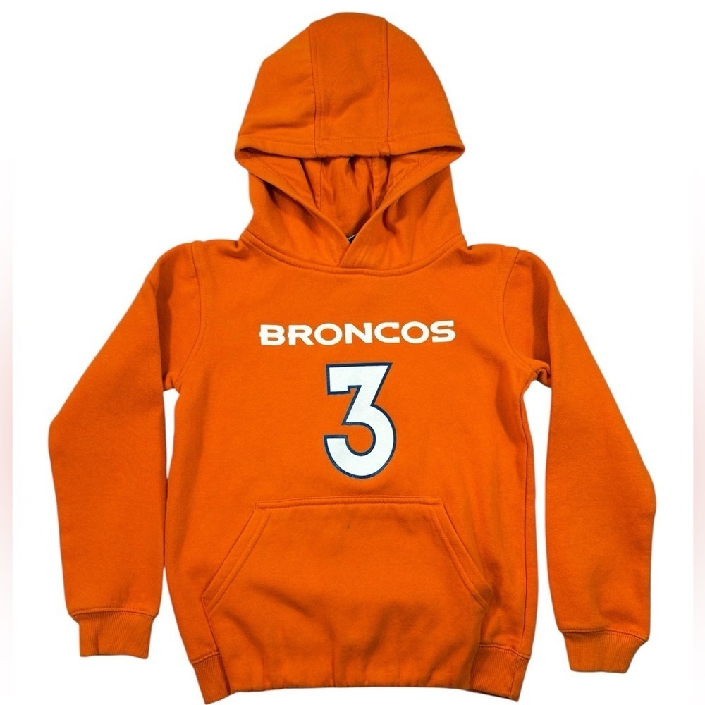 Outer Stuff Youth NFL Denver Broncos 3 Russel Wilson Hoodie | Size S (8)
